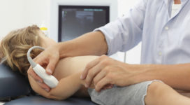 ultrasound of child's elbow joint - diagnosis